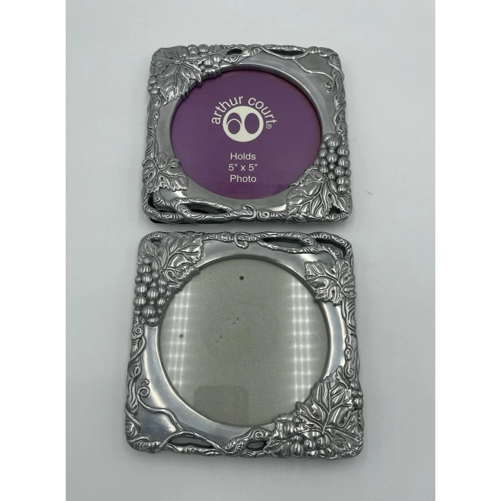 Set‎ of 2  Arthur Court 5 x 5  Picture Frames Grapes & Vines 2002 Photo Display